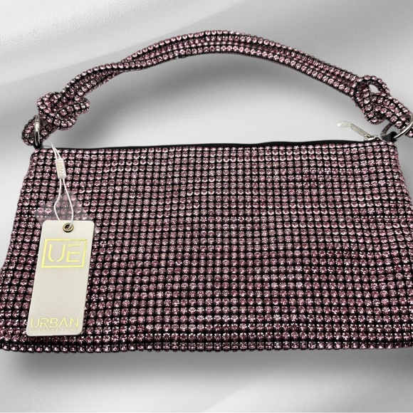 Urban Expressions Bling All Pink Rhinestone Shoulder Bag NWT - Picture 2 of 7